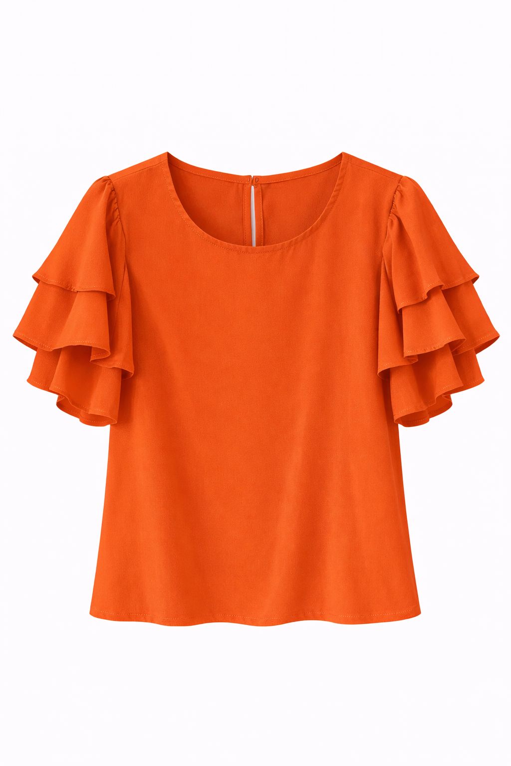 Blusa con maniche volant in cotone