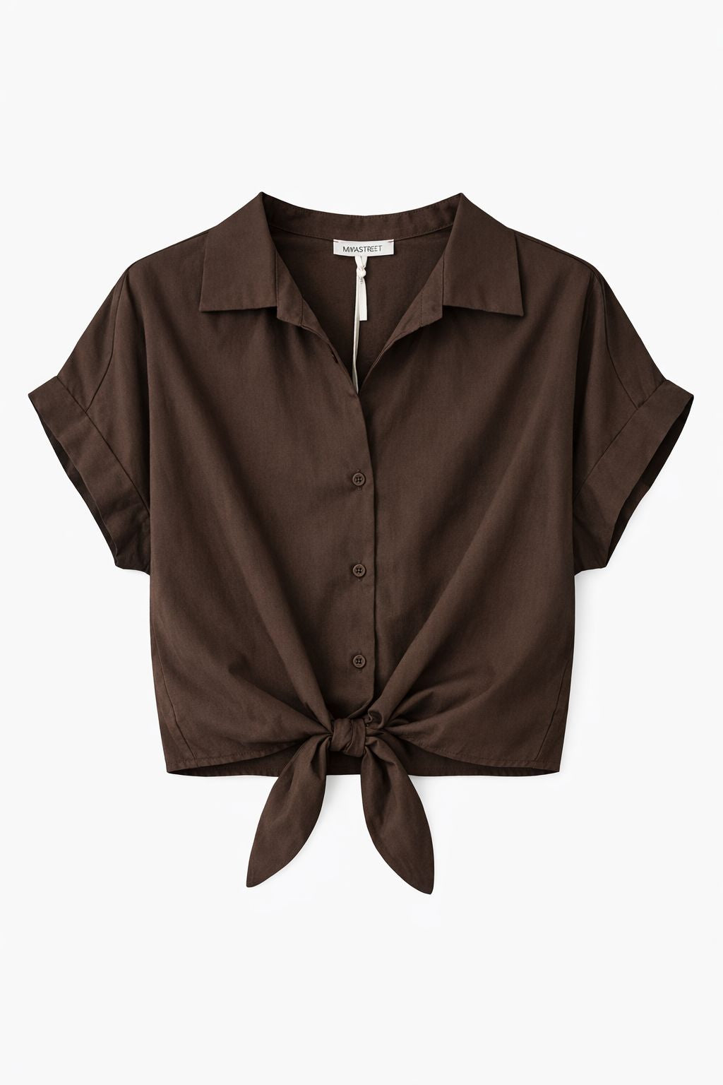 Camicia con nodo frontale in viscosa