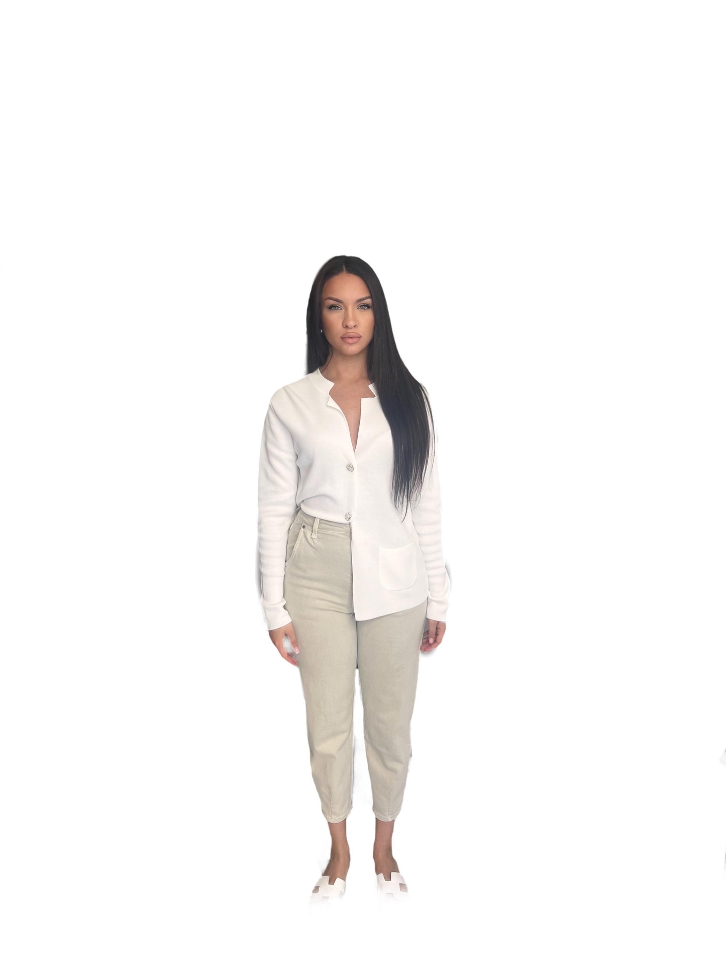 Jeans beige modello balloon