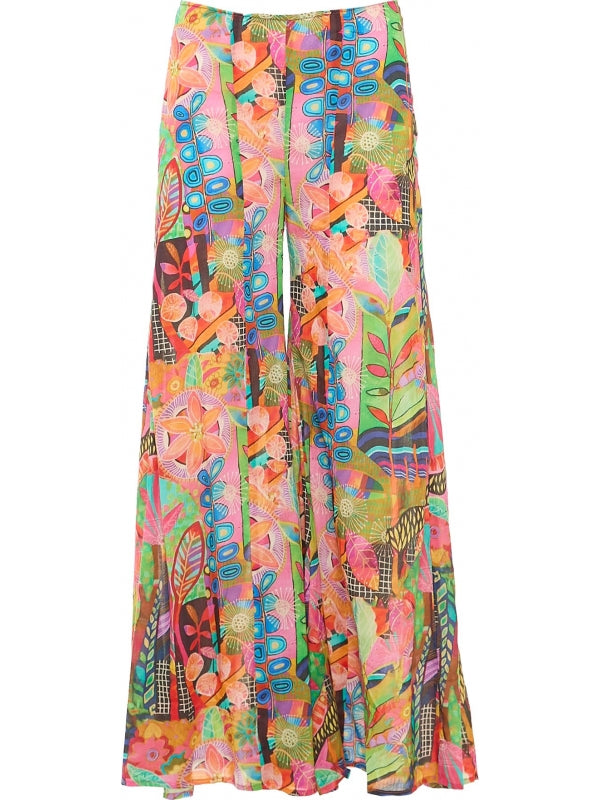 Pantalone fantasia multicolor 100% cotone