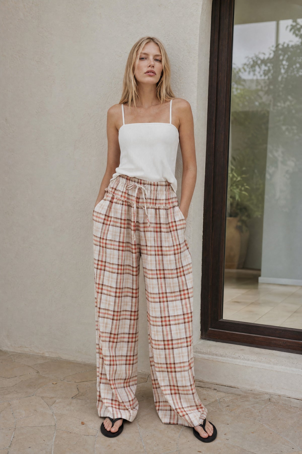 Pantaloni con stampa a quadri