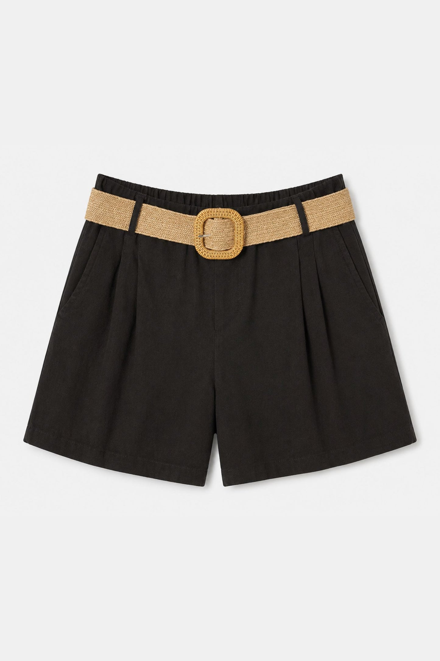 Shorts misto lino con cintura
