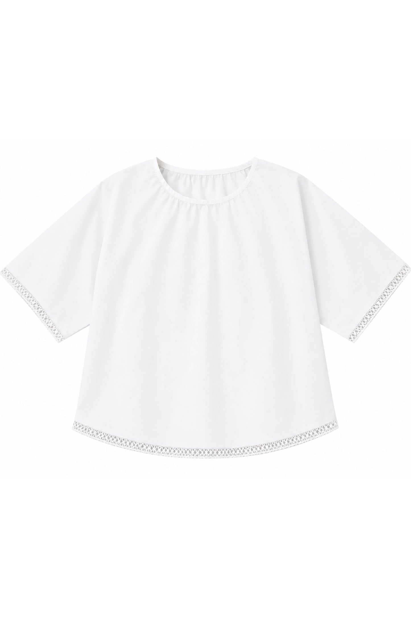 Blusa con passamaneria su maniche e fondo 100% cotone