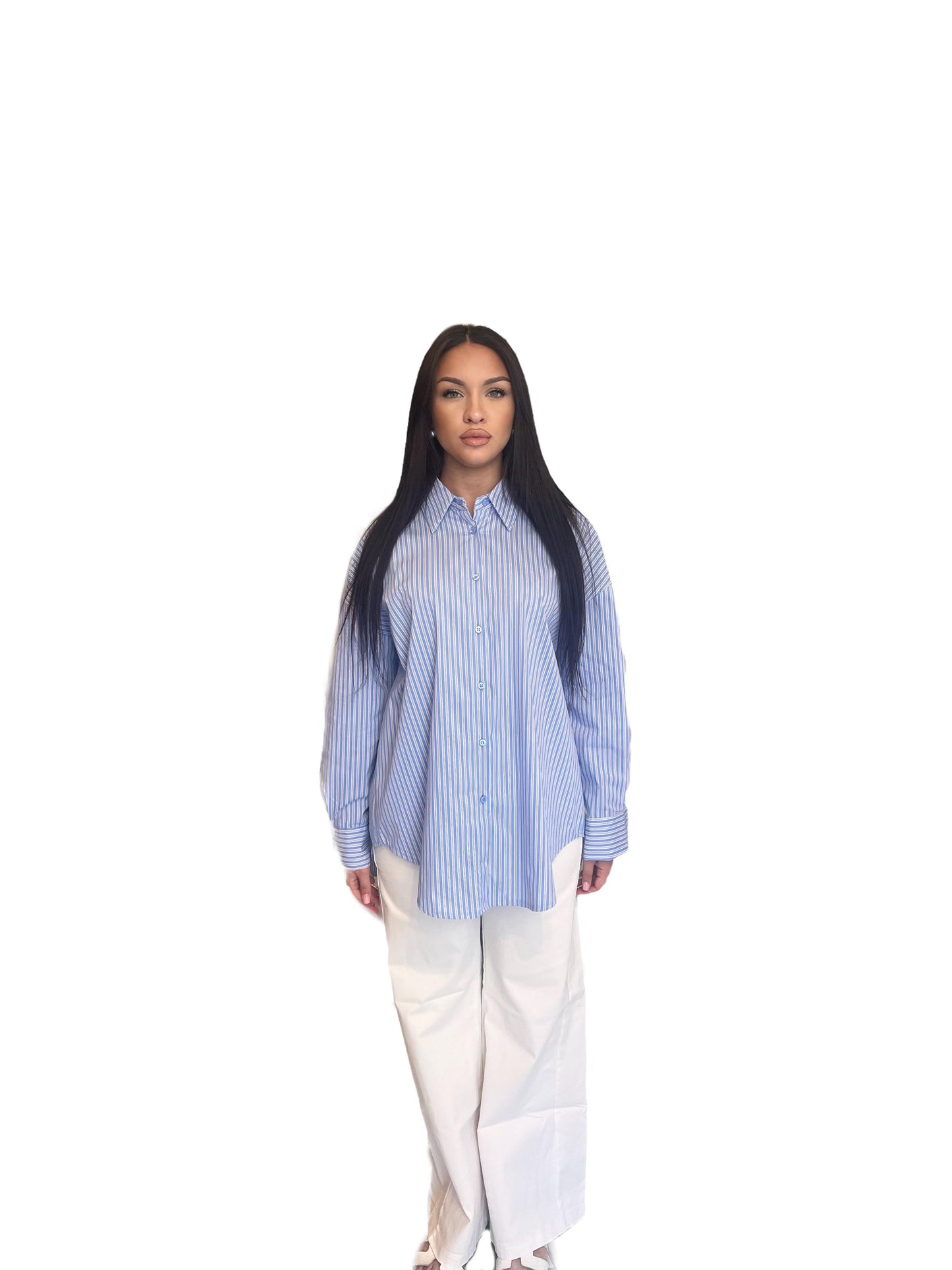 Camicia a righe in cotone vestibilità regolare