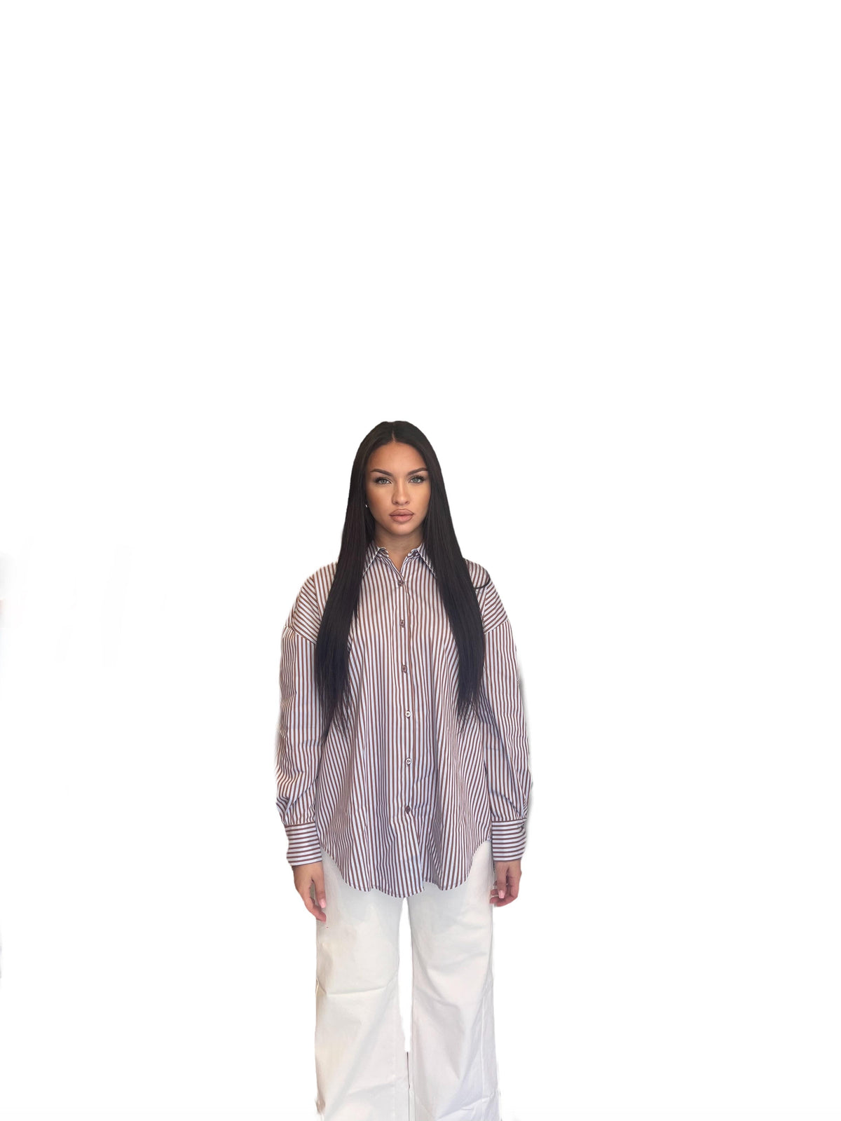 Camicia a righe in cotone vestibilità regolare