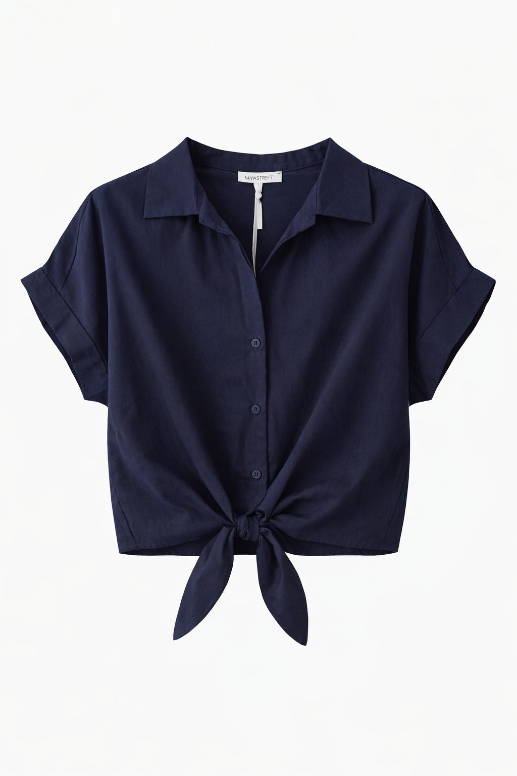 Camicia con nodo frontale in viscosa