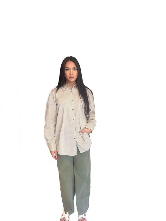 Camicia a righe in cotone modello over