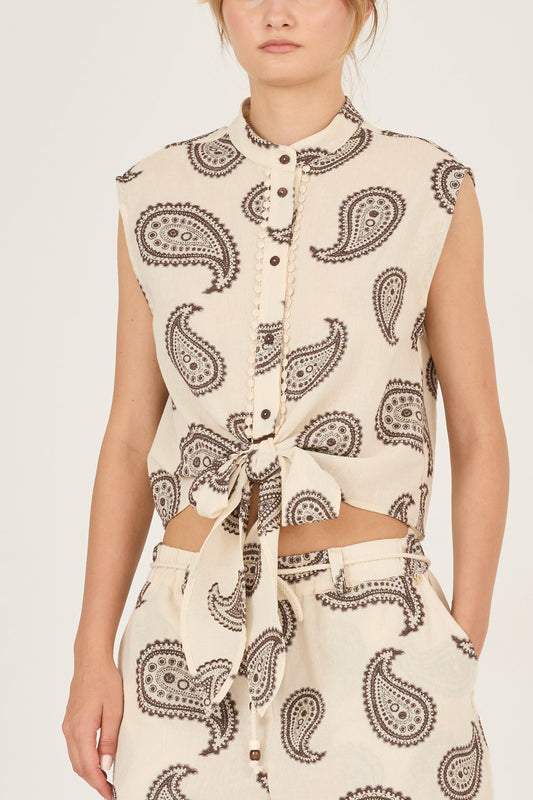Camicia in cotone ricamata