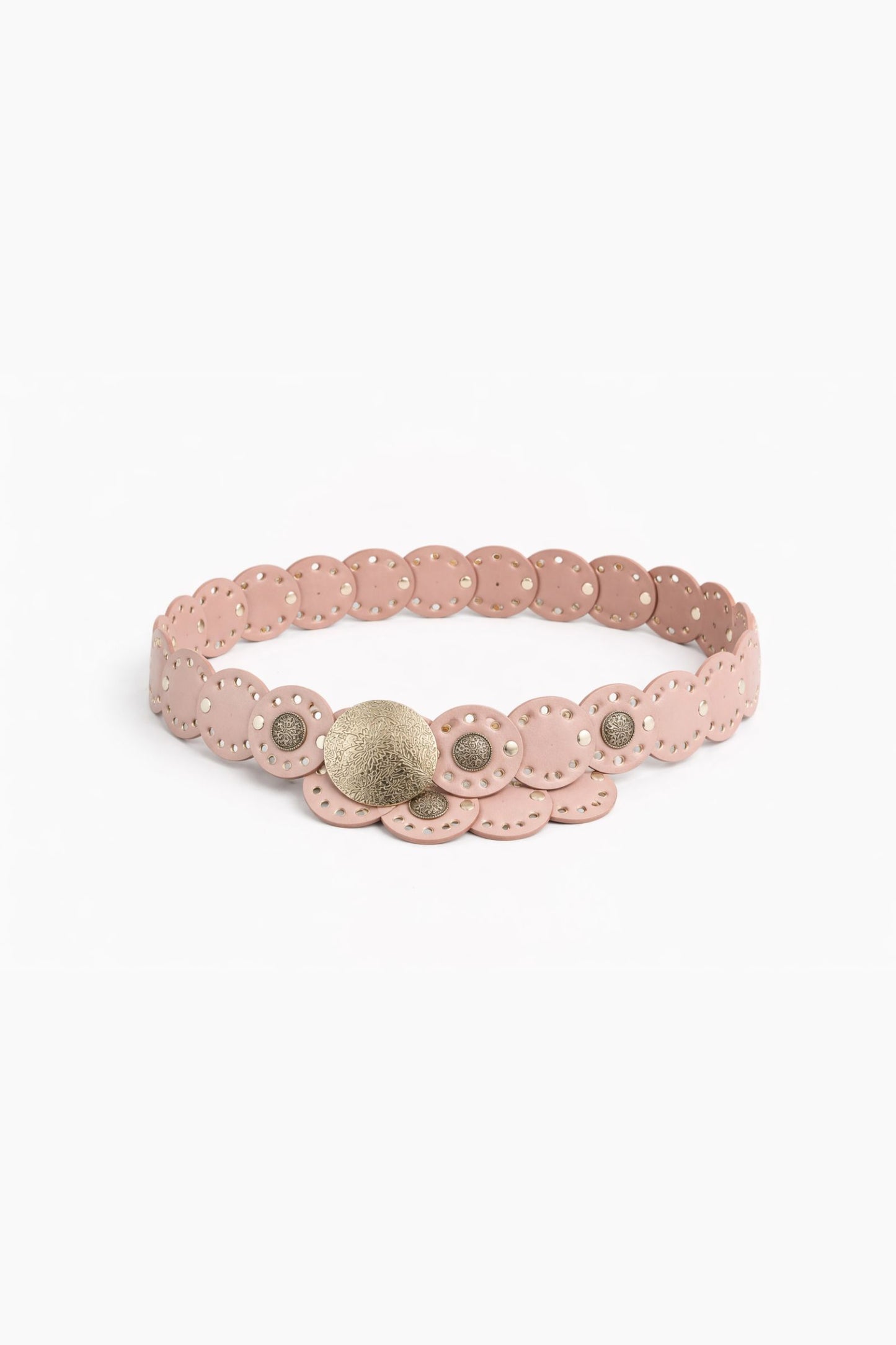 Cintura con dischi e borchie decorative