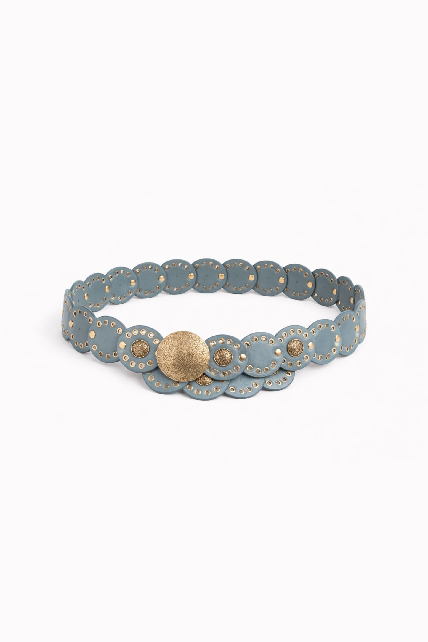 Cintura con dischi e borchie decorative