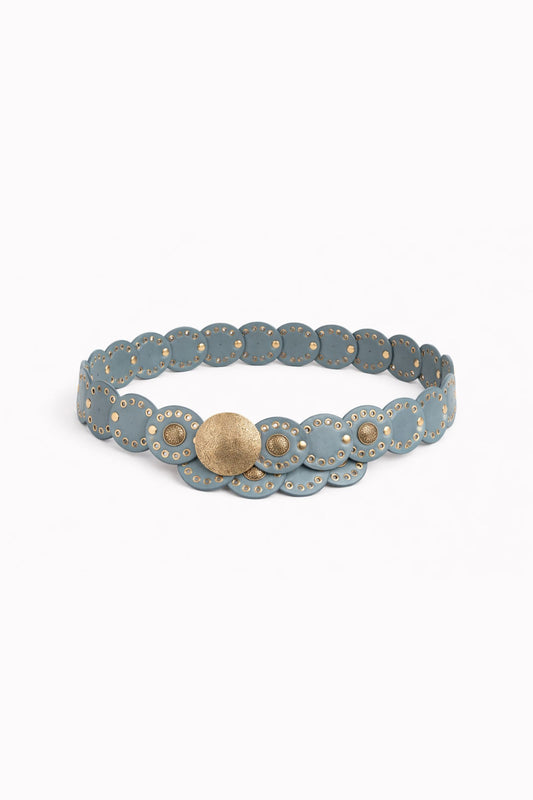 Cintura con dischi e borchie decorative