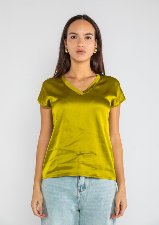 T-SHIRT SCOLLO A V RASO STRETCH