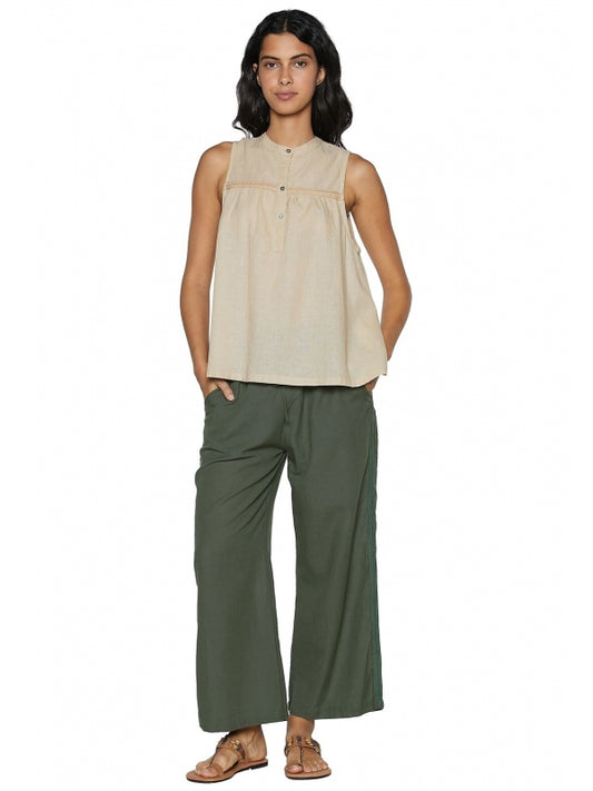Pantalone con ricamo laterale
